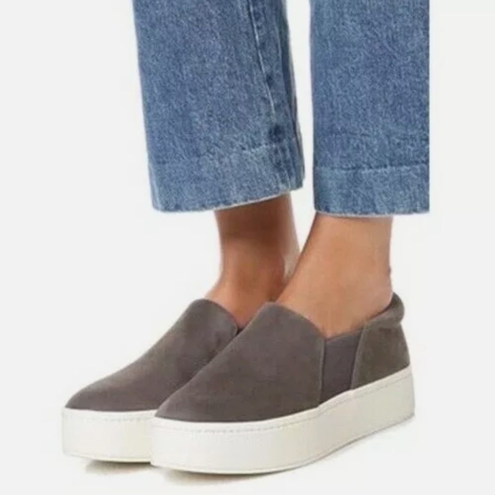 Vince Warren suede platform slip on loafer sneaker size 8